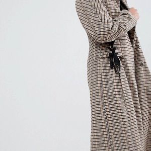 ASOS checked coat size small. Worn once.